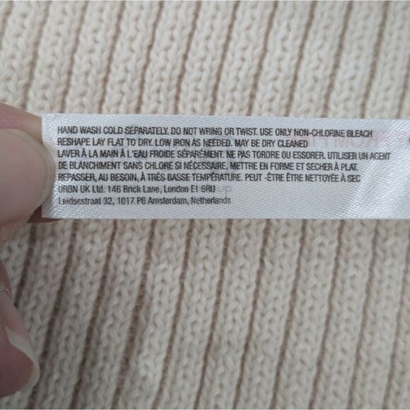 NWT Free People Beach Alba Sweater Tunic Mini Dress Cream Cotton Long Sleeve L - Picture 11 of 11